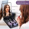 Travel Makeup Brush Set with an Integrated LED Mirror!